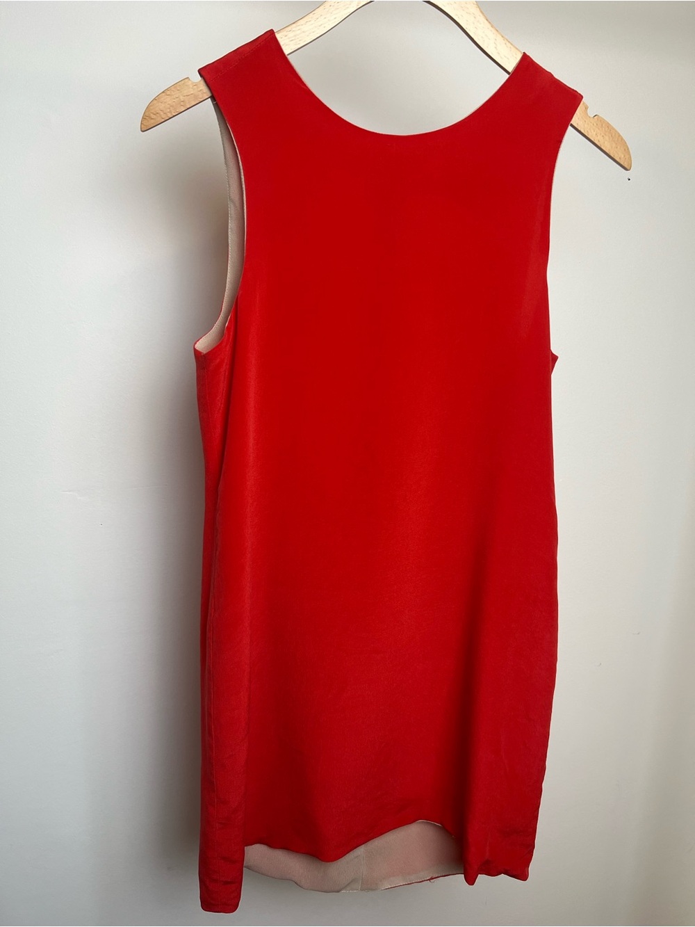 Naven Red Silk Tank Top Mini Dress